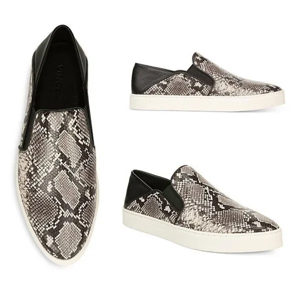 Vince Garvey Slip On Python Embossed Leather Pointed Toe Sneakers Slides Shoes 5 - Picture 3 of 13